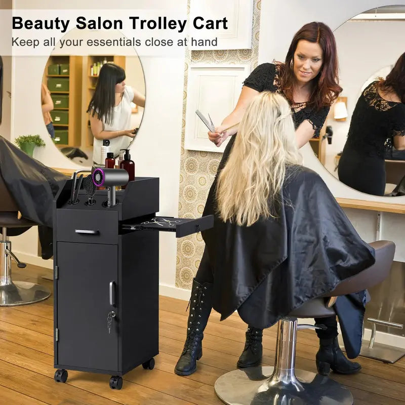 Winado Rolling Salon Storage Cart with Adjustable Shelves and Casters