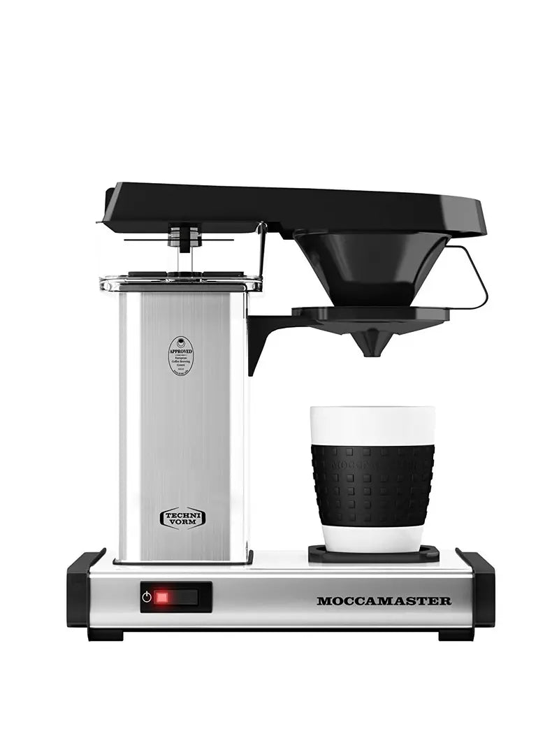 Technivorm Moccamaster Cup One Single Serve Coffee Brewer, Polished Silver, Includes Mug & Filters