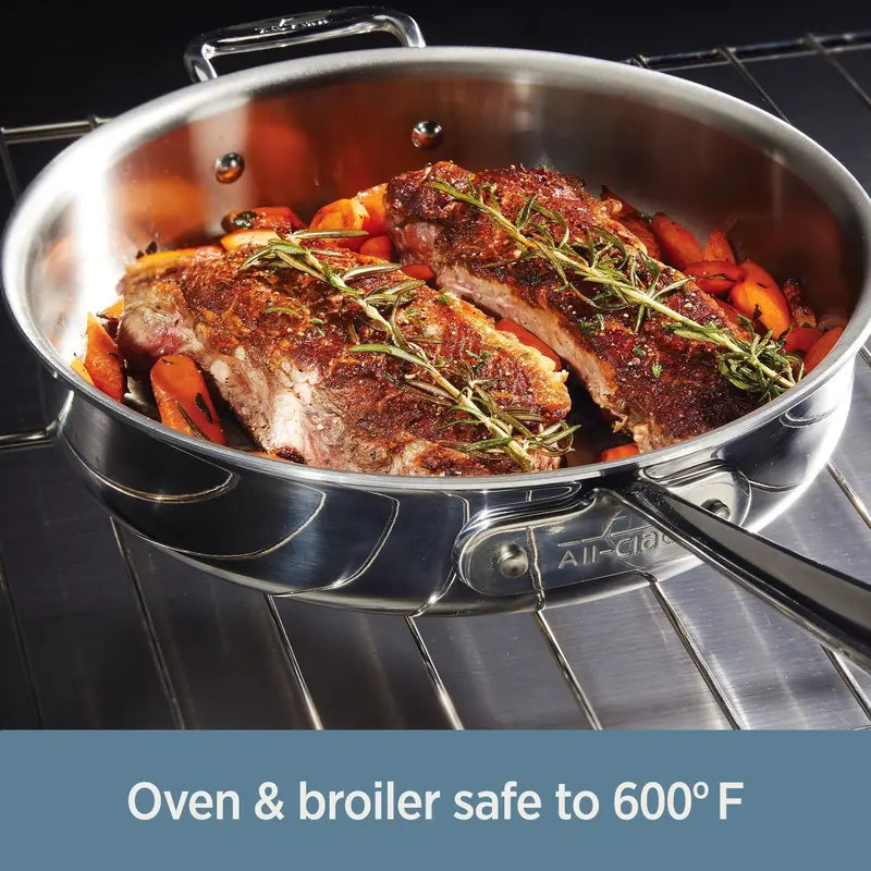 All-Clad D3 Stainless Steel 3-Quart Saucepan with Lid  Tri-Ply Bonded Cookware
