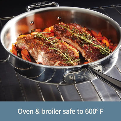 All-Clad D3 Stainless Steel 3-Quart Saucepan with Lid  Tri-Ply Bonded Cookware