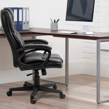 Furmax Ergonomic High Back Office Chair, Adjustable Height, PU Leather, 300 lbs Capacity, Swivel & Casters