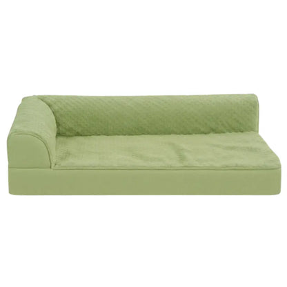 L-Shaped Memory Foam Pet Bed with Contoured Bolster and Easy-Care Removable Cover