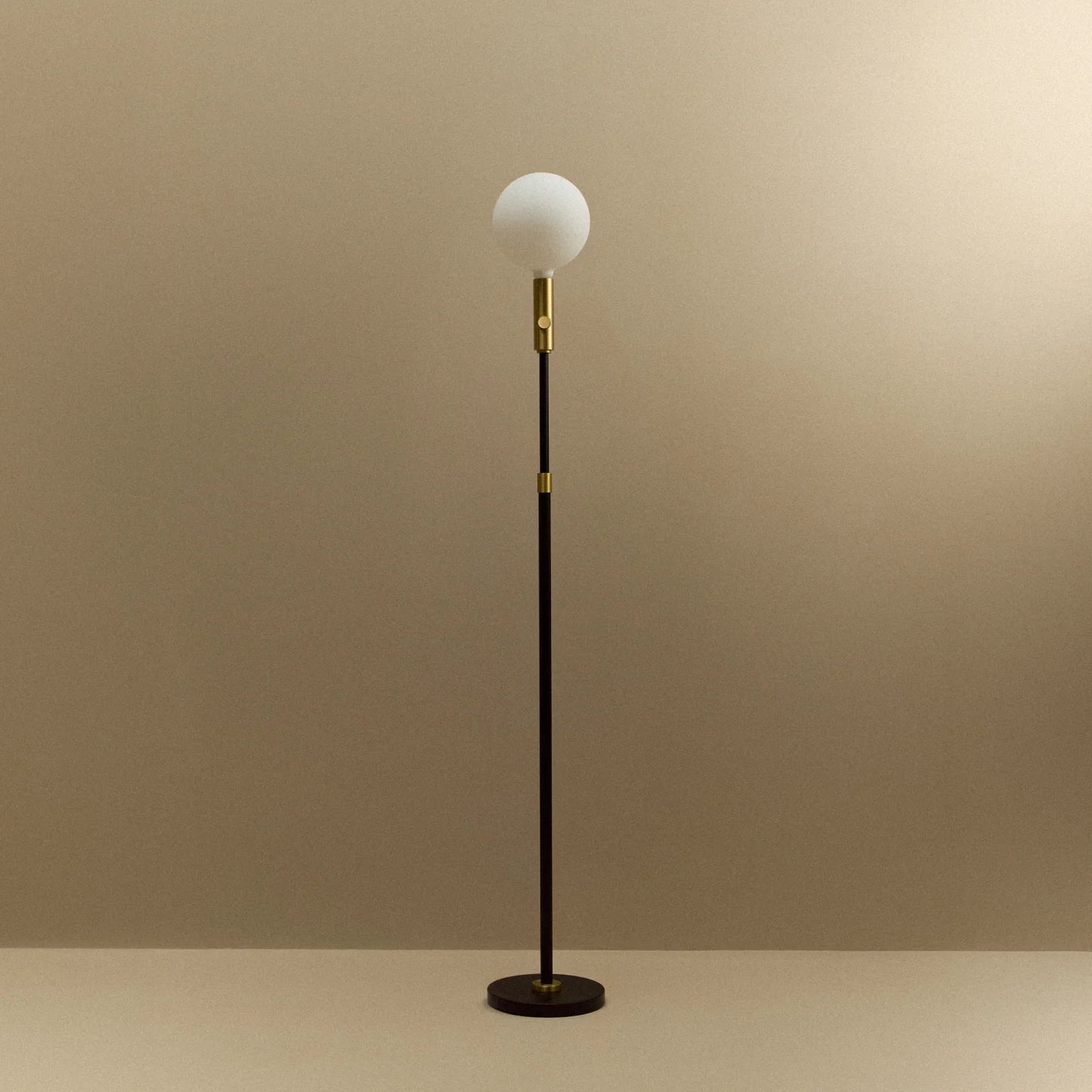 Poise Adjustable Floor Lamp in Brass + Sphere V