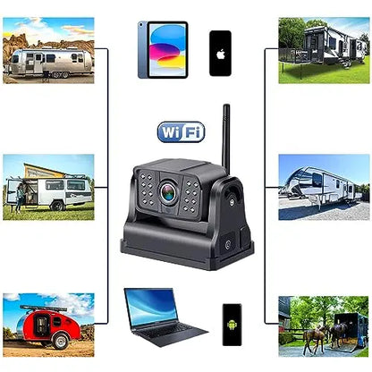 Wireless Backup Camera Magnetic WiFi: Rechargeable Truck Trailer Hitch Rear View Camera HD 1080P Car RV Camper