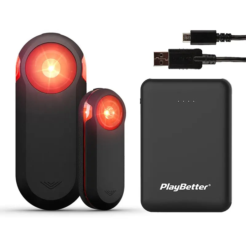 Garmin Varia RTL515 Rearview Bike Radar and Tail Light Bundle with PlayBetter Portable Charger (Large)