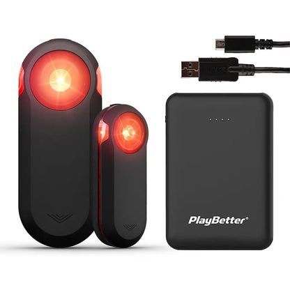 Garmin Varia RTL515 Rearview Bike Radar and Tail Light Bundle with PlayBetter Portable Charger (Large)