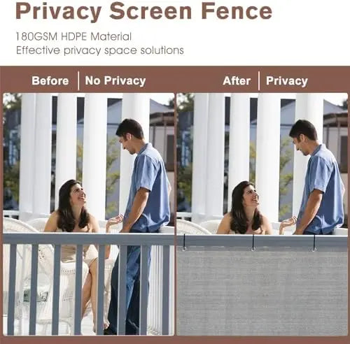 SUNNY GUARD 3×10′ Brown-Grey Heavy Duty Balcony Privacy Screen for Outdoor Patio Deck
