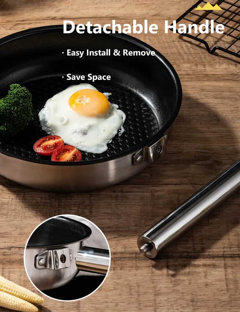 5-Piece Heavy-Duty Camping Cookware Kit with Skillet & Storage Bag