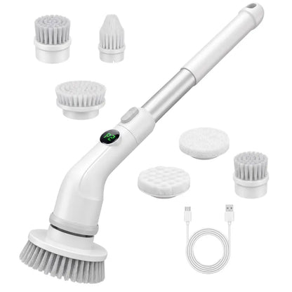 7-Head Cordless Electric Spin Scrubber with Ergonomic Extendable Design