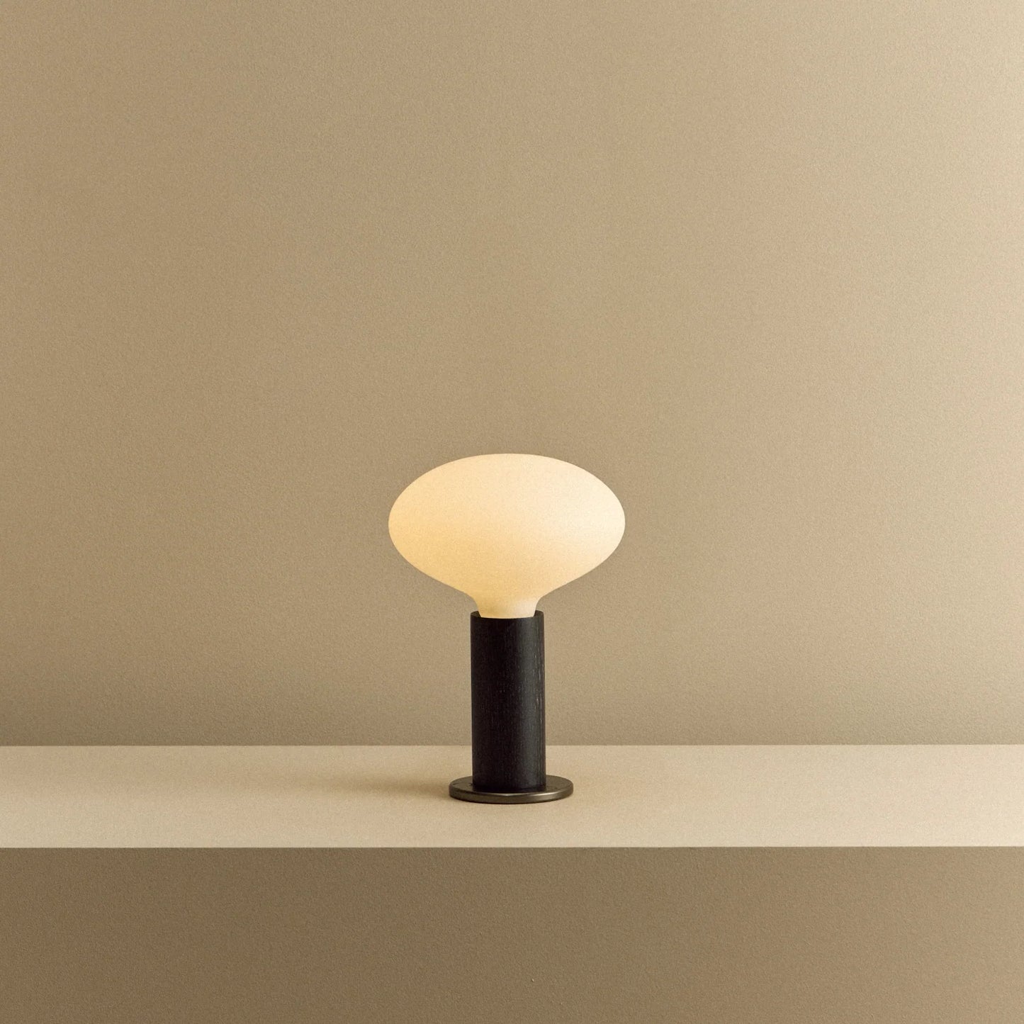 Knuckle Table Lamp in Blackened Oak + Oval D2W