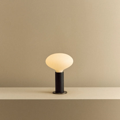 Knuckle Table Lamp in Blackened Oak + Oval