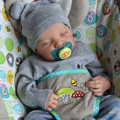 Lifelike 20″ Reborn Baby Boy Doll  Realistic Vinyl, Soft Body with Outfit & Toy Gift Set