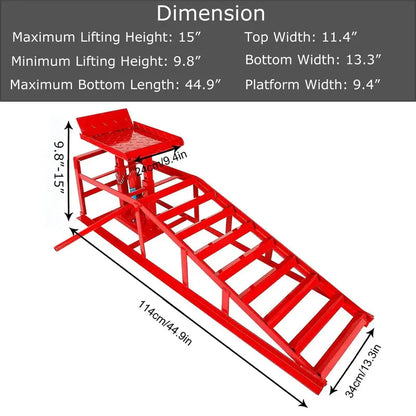 Confote 5-Ton Hydraulic Car Ramps  10,000-LB Capacity Portable Lift Ramps for Trucks & Vehicles (Red)