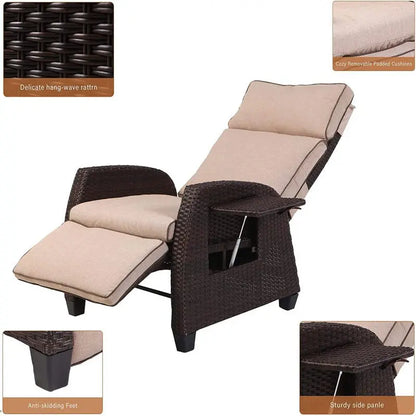 All-Weather Outdoor Recliner Chair  Weatherproof Construction for Patio or Deck Use