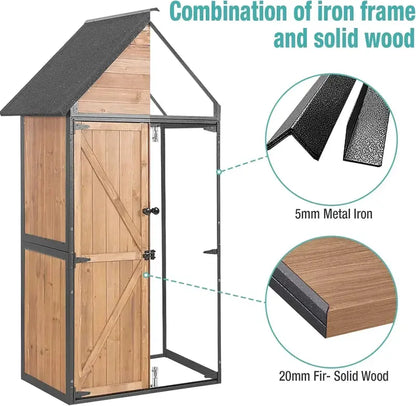 Heavy-Duty Outdoor Storage Shed — Metal-Frame Garden Shed with Adjustable Interior Shelving