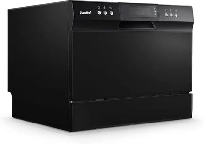 Compact Energy Star Desktop Dishwasher  6-Place Setting, 8 Wash Cycles, Ideal for Dorms, RVs, and Apartments