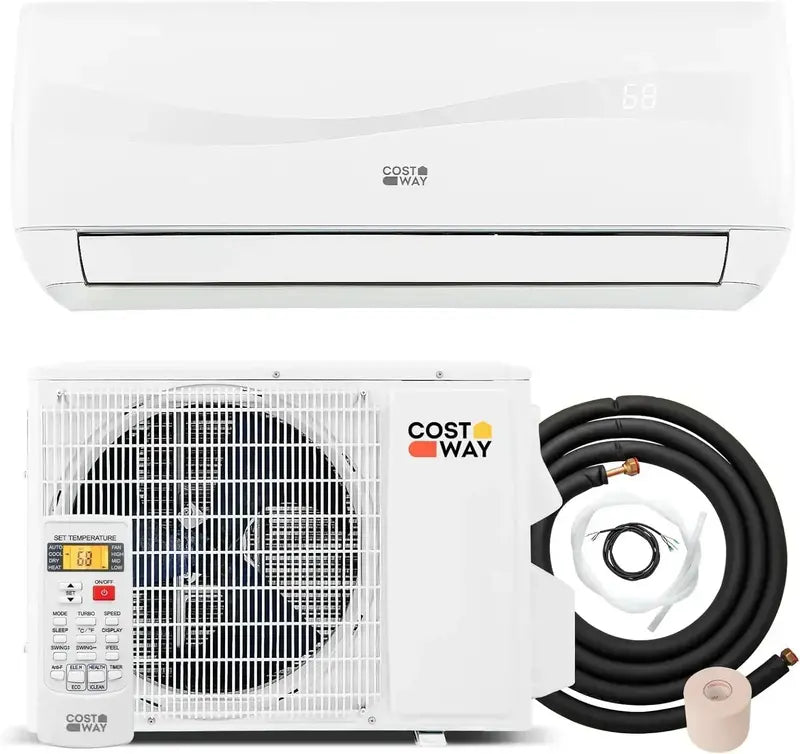 COSTWAY 12,000 BTU Mini-Split AC/Heater  20 SEER2, 115V Ductless Wall-Mount System