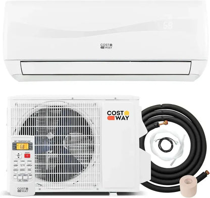 COSTWAY 12,000 BTU Mini-Split AC/Heater  20 SEER2, 115V Ductless Wall-Mount System