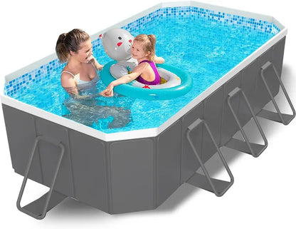 114″ Portable Foldable Above-Ground Family Swimming Pool  Durable PVC Backyard Pool