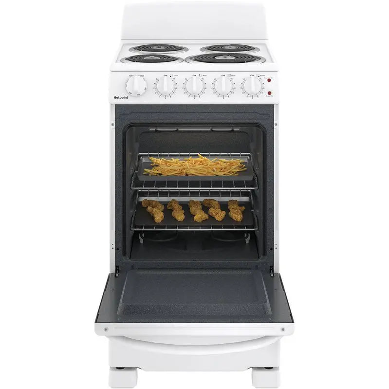 White 20-Inch Four-Burner Free-Standing Electric Range
