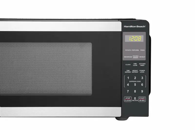 Hamilton Beach 0.9 Cu Ft Countertop Microwave  900W Stainless Steel with Sensor Cooking & LED Display