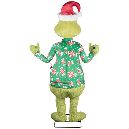 Life-Size Animated Grinch Decor  Dr. Seuss Holiday Figure in Festive Sweater, 5.8 Feet Tall