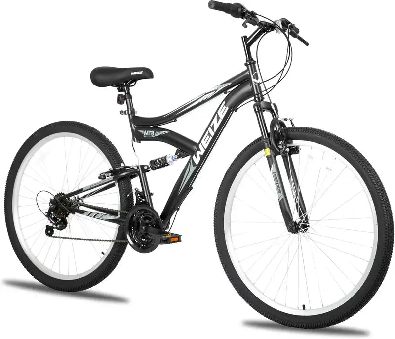 WEIZE 26″ / 27.5″ Hybrid Mountain Bike — 18-Speed Full-Suspension Outdoor Bike with High-Carbon Steel Frame