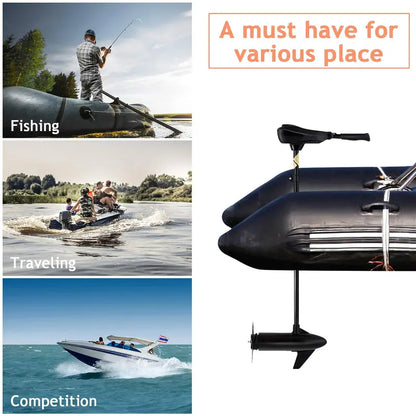 8-Speed Electric Trolling Motor with Adjustable Telescopic Handle for Boats