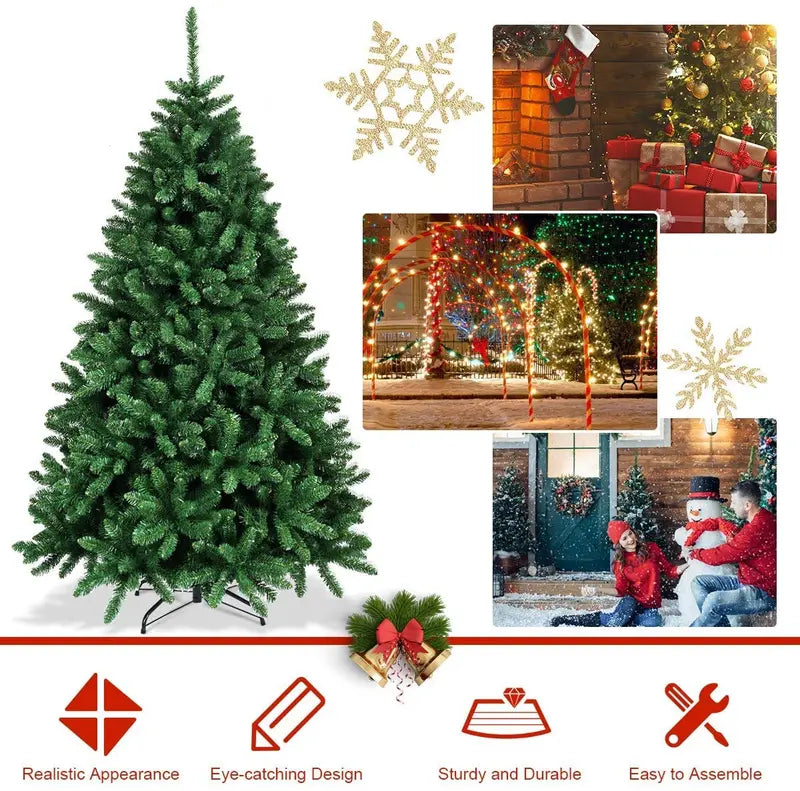 Easy-Assembly Artificial Douglas Fir Christmas Tree for Indoor or Outdoor Use