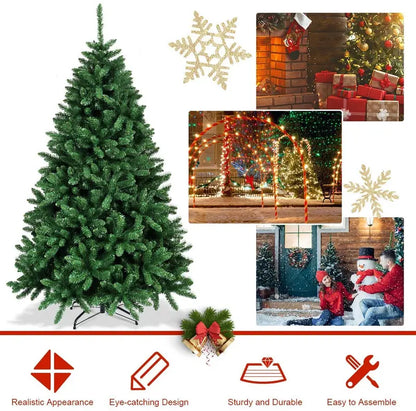Easy-Assembly Artificial Douglas Fir Christmas Tree for Indoor or Outdoor Use