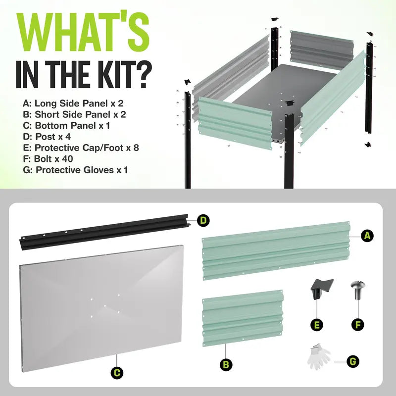 WORKPRO Galvanized Raised Garden Bed  47.2″ x 23.6″ x 31.5″, 600-LB Elevated Planter with Legs