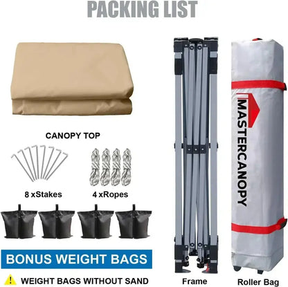 10×10 Black Pop-Up Canopy Tent  Durable Instant Shelter with Roller Bag for Transport