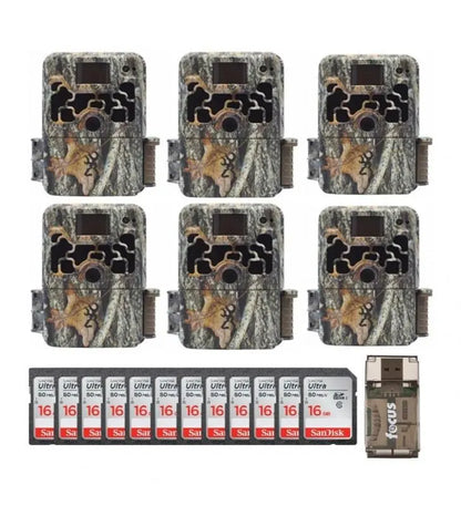 Browning Dark Ops Extreme Trail Camera Bundle  Six 16MP Camo Units w/ 16GB SD Cards & HD Video