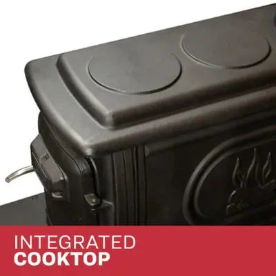 Logwood EPA-Exempt Cast Iron Wood Stove  900 Sq. Ft. Heating Capacity, Efficient & Durable Design