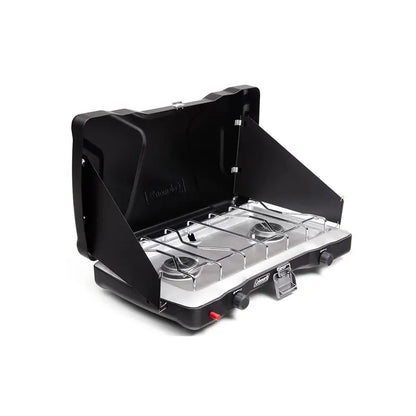 Coleman Triton+ 2-Burner Portable Propane Camping Stove with Wind Guards & Easy Ignition