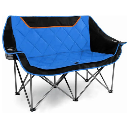 Extra-Wide Folding Loveseat Chair for Outdoor Use with Dual Cup Holders (650 lb Capacity)