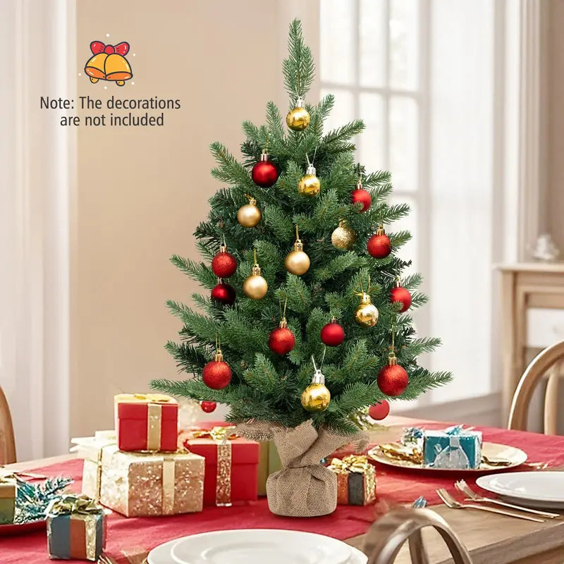 2-Foot Tabletop Pre-Lit Spruce Christmas Tree with 35 Warm White LED Lights