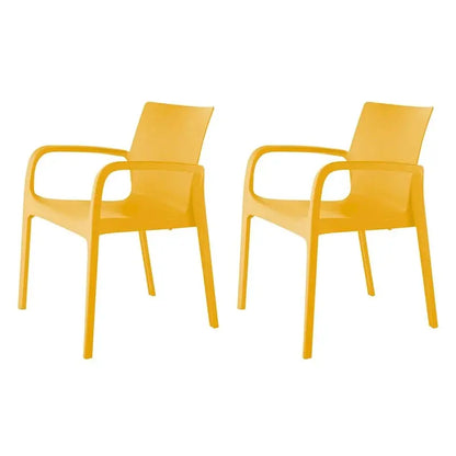 Alissa All-Weather Stackable Dining Armchairs  Resin Outdoor Seating Set of 2
