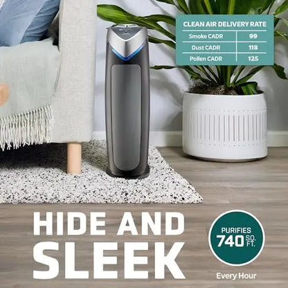 GermGuardian AC4825E HEPA 13 Air Purifier with UV-C Light, 99.97% Pollutant Removal, Zero Ozone, 743 Sq. Ft., Gray