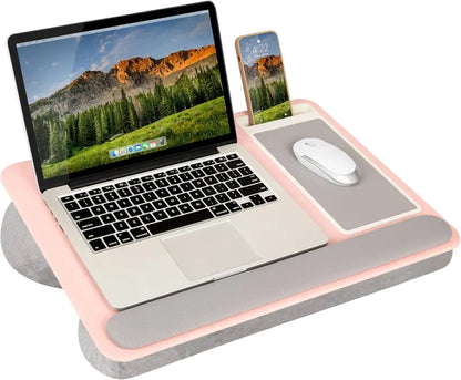 Ergonomic Lap Desk for Remote Work Featuring Integrated Mouse Pad, Cushion & Device Slot