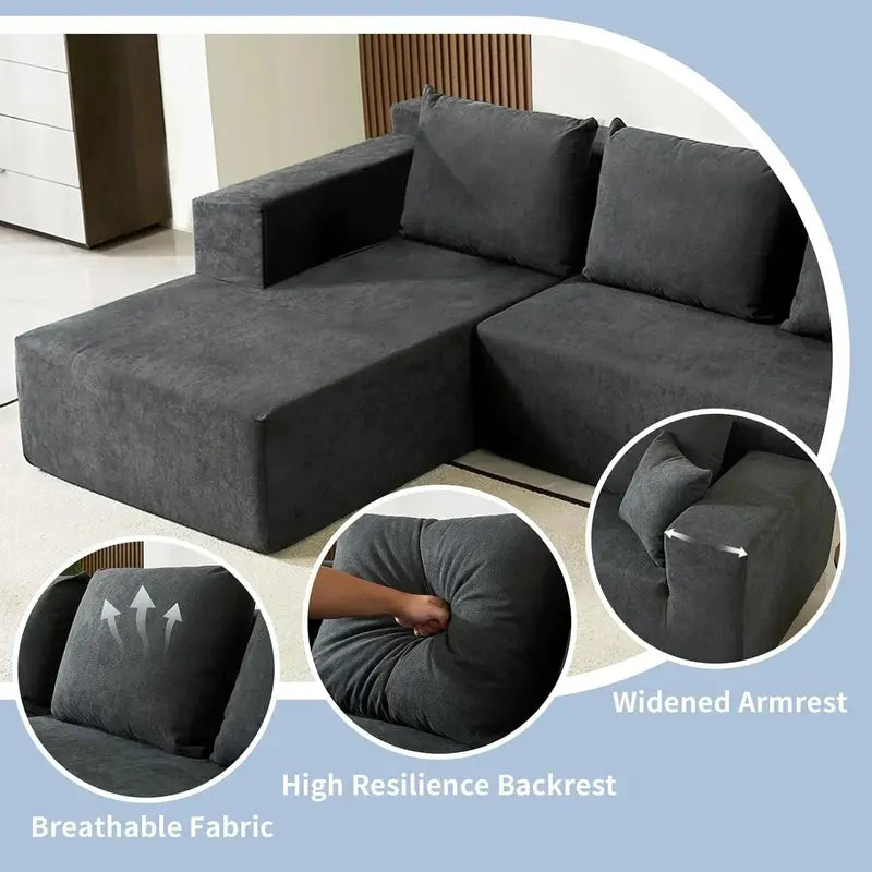 60-Inch Pull-Out Sofa Bed with Memory Foam Mattress, Two Pillows & Futon-Style Guest Bed Design