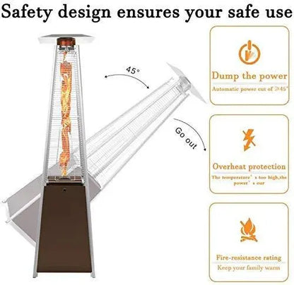 Dual Pyramid Propane Patio Heater Set  42,000 BTU Standing Tower Outdoor Heaters