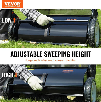 2025 Heavy-Duty 26-Inch Steel Lawn Sweeper  Collector Push Model for Efficient Debris Removal