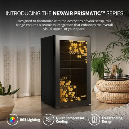 EUHOMY Beverage Refrigerator  Freestanding 126-Can Cooler with Right-Swing Glass Door