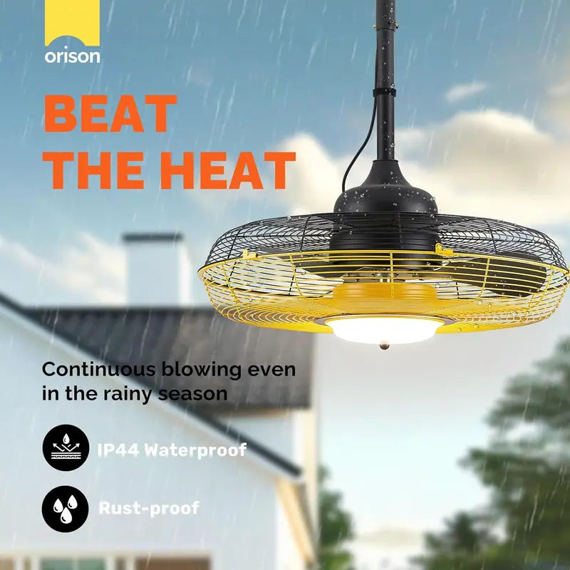 21-Inch Outdoor Ceiling Fan with Integrated Light  Wet-Rated, Remote & App-Controlled Hanging Fan for Patios & Gazebos