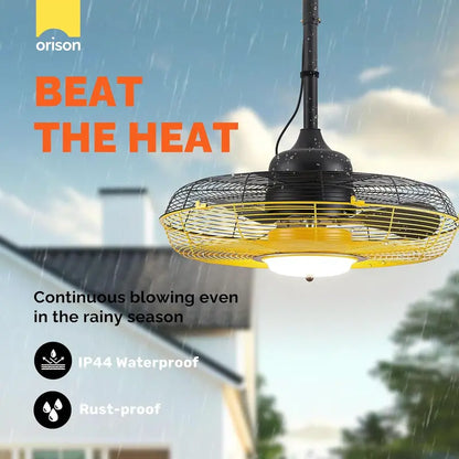 21-Inch Outdoor Ceiling Fan with Integrated Light  Wet-Rated, Remote & App-Controlled Hanging Fan for Patios & Gazebos
