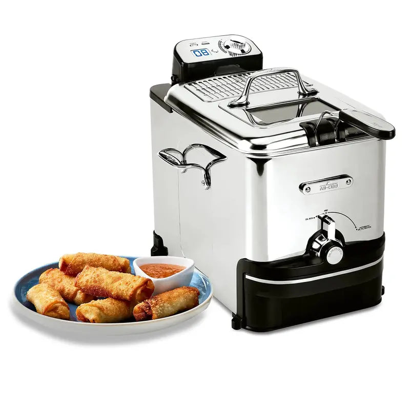 All-Clad Stainless Steel Deep Fryer  Electric Immersion Fryer with Precise Temp Control