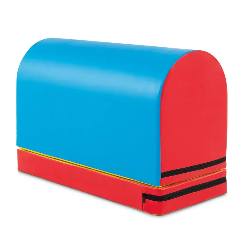 Mailbox-Style Tumbling Mat  Gymnastics Vaulting Box with Detachable Foam Mat & Carry Handle