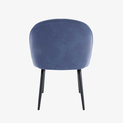 Lot de 2 chaises en velours bleu & m tal noir Nina
