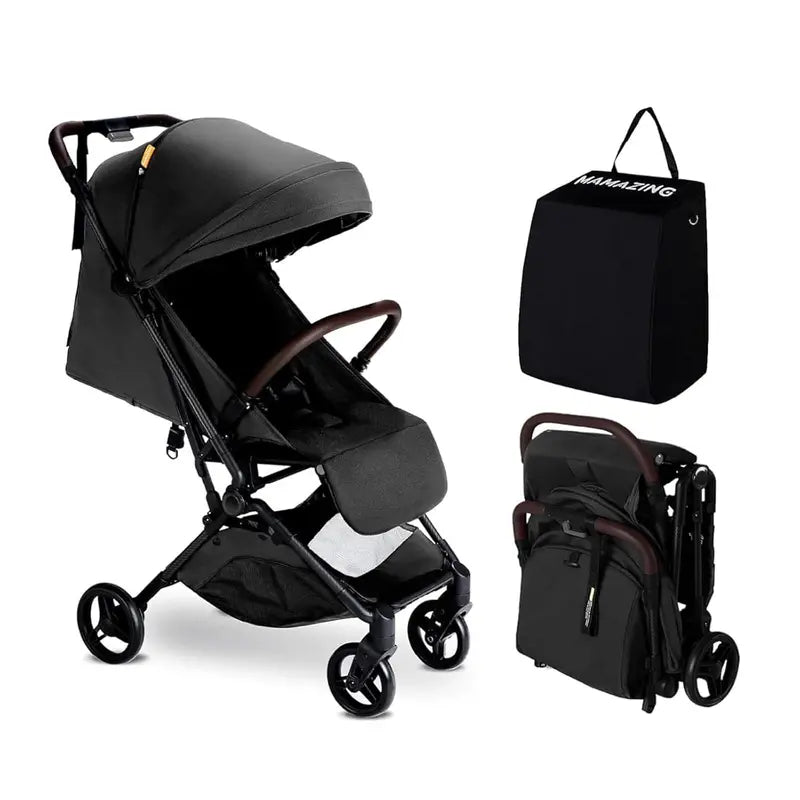 MAMAZING Lightweight Travel Stroller  Carbon Fiber Frame, Compact Fold, Airplane-Ready
